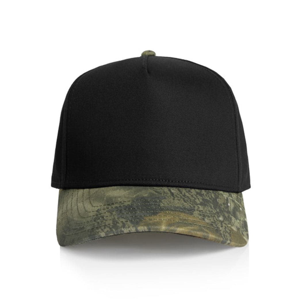 5 Panel High Profile Frame Two-Tone Camo Cap