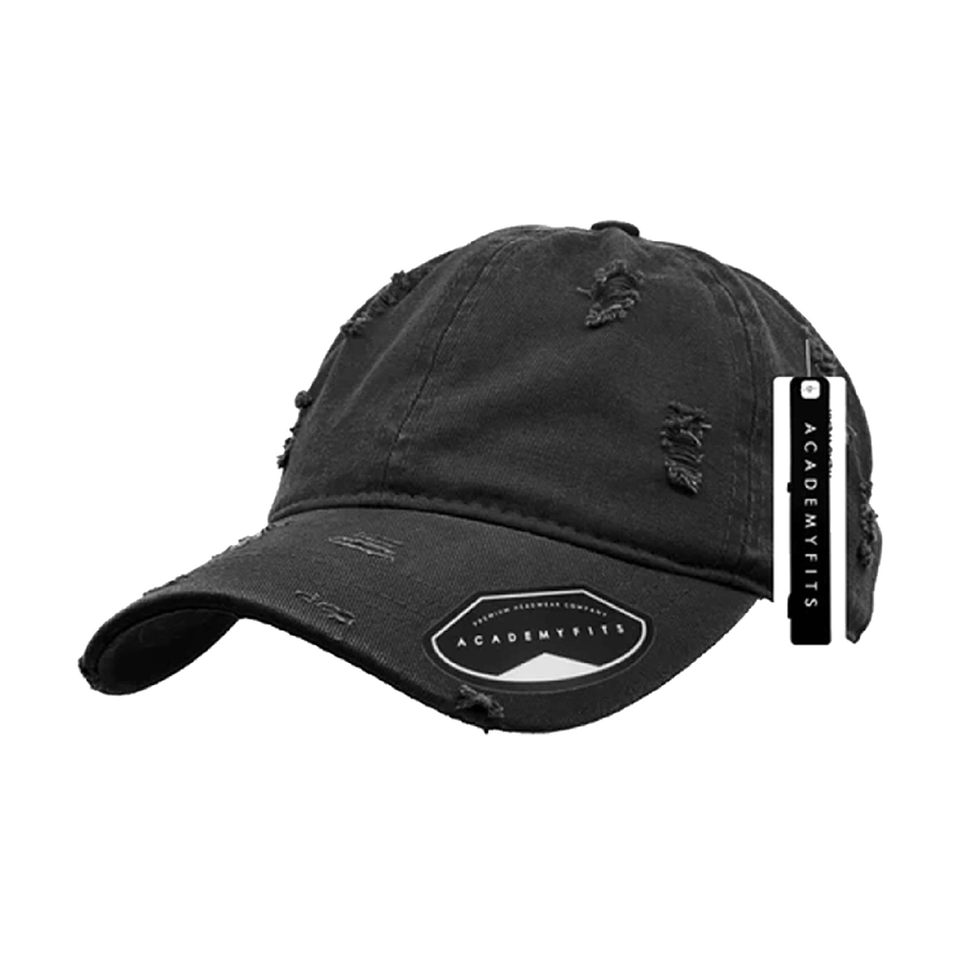 Distressed Cotton Buckle Strapback Dad Hat