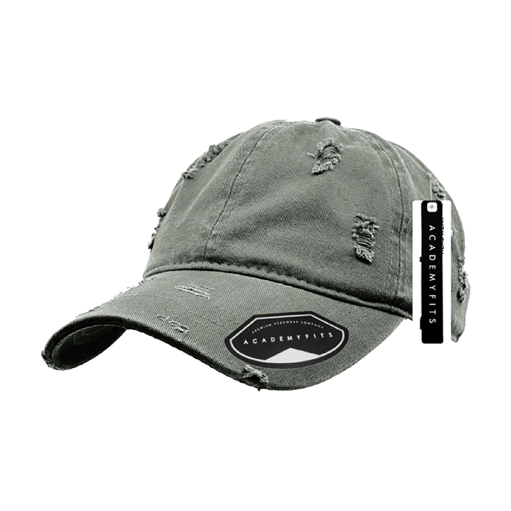 Distressed Cotton Buckle Strapback Dad Hat