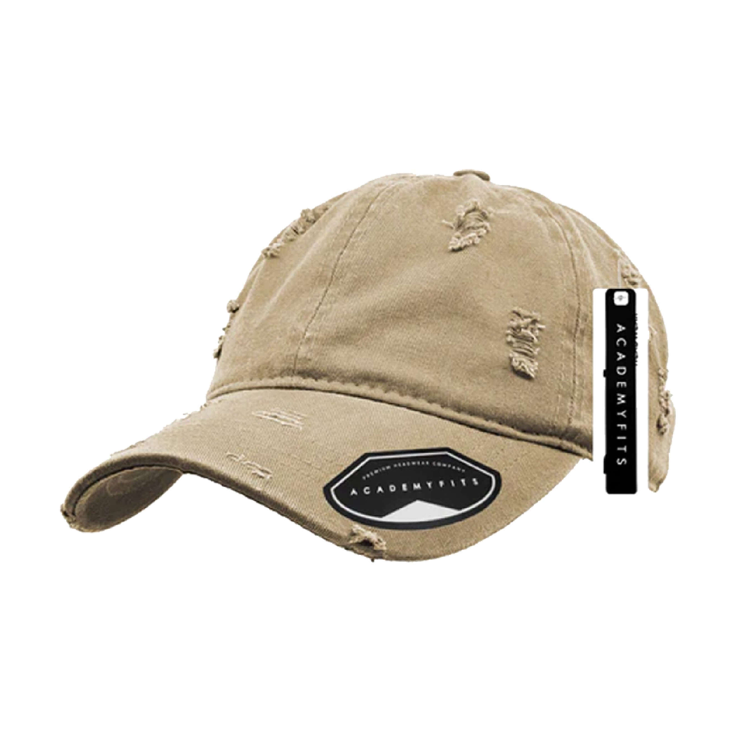 Distressed Cotton Buckle Strapback Dad Hat