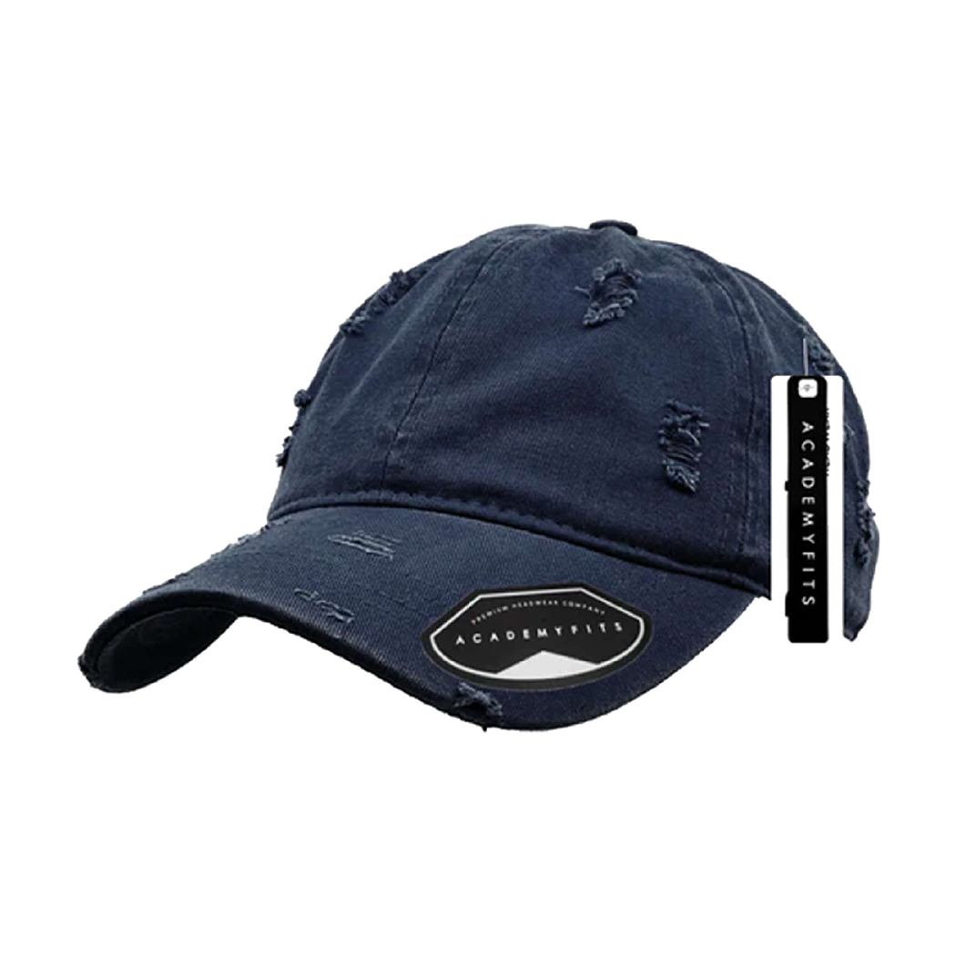 Distressed Cotton Buckle Strapback Dad Hat