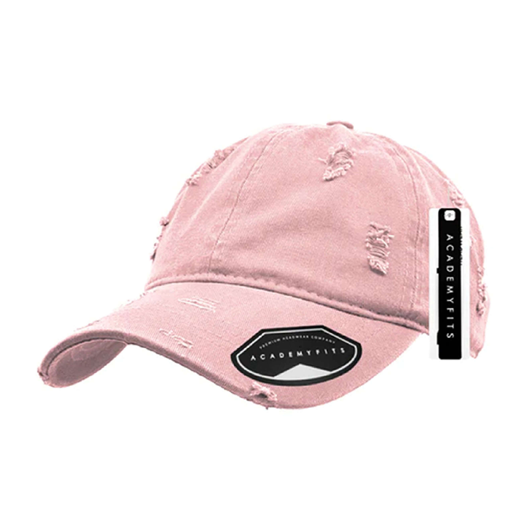 Distressed Cotton Buckle Strapback Dad Hat