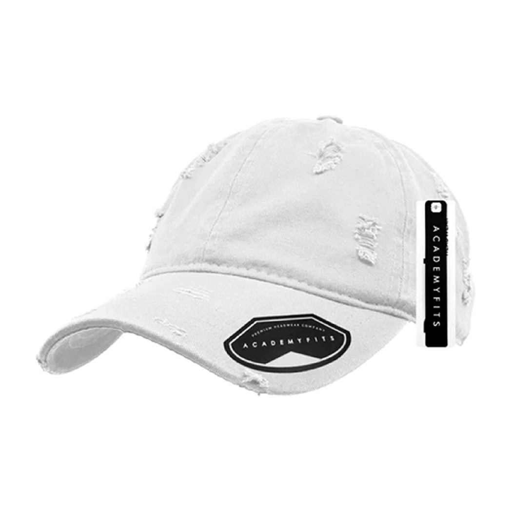 Distressed Cotton Buckle Strapback Dad Hat
