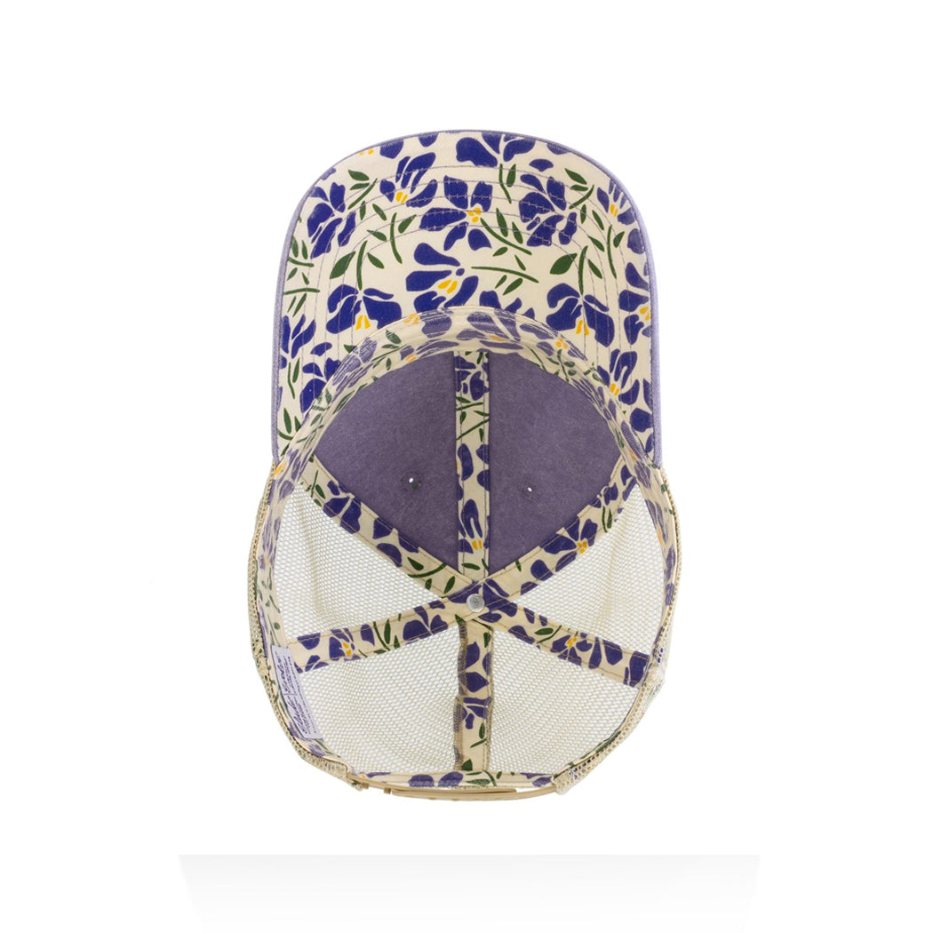 Women's Washed Pattern Undervisor Mesh-Back Ponytail Cap