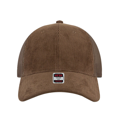 Corduroy Twill 6 Panel Low Profile Mesh Back Trucker Hat