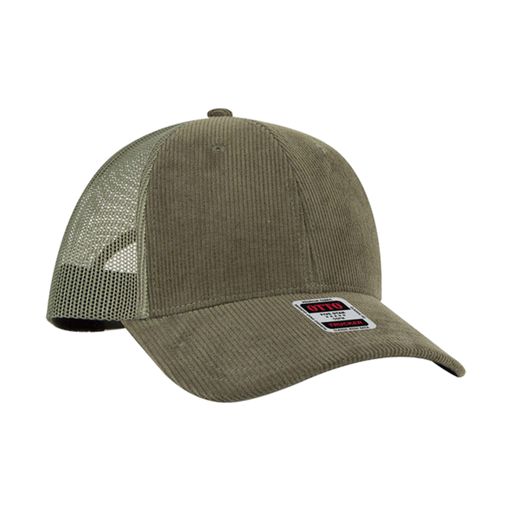 Corduroy Twill 6 Panel Low Profile Mesh Back Trucker Hat