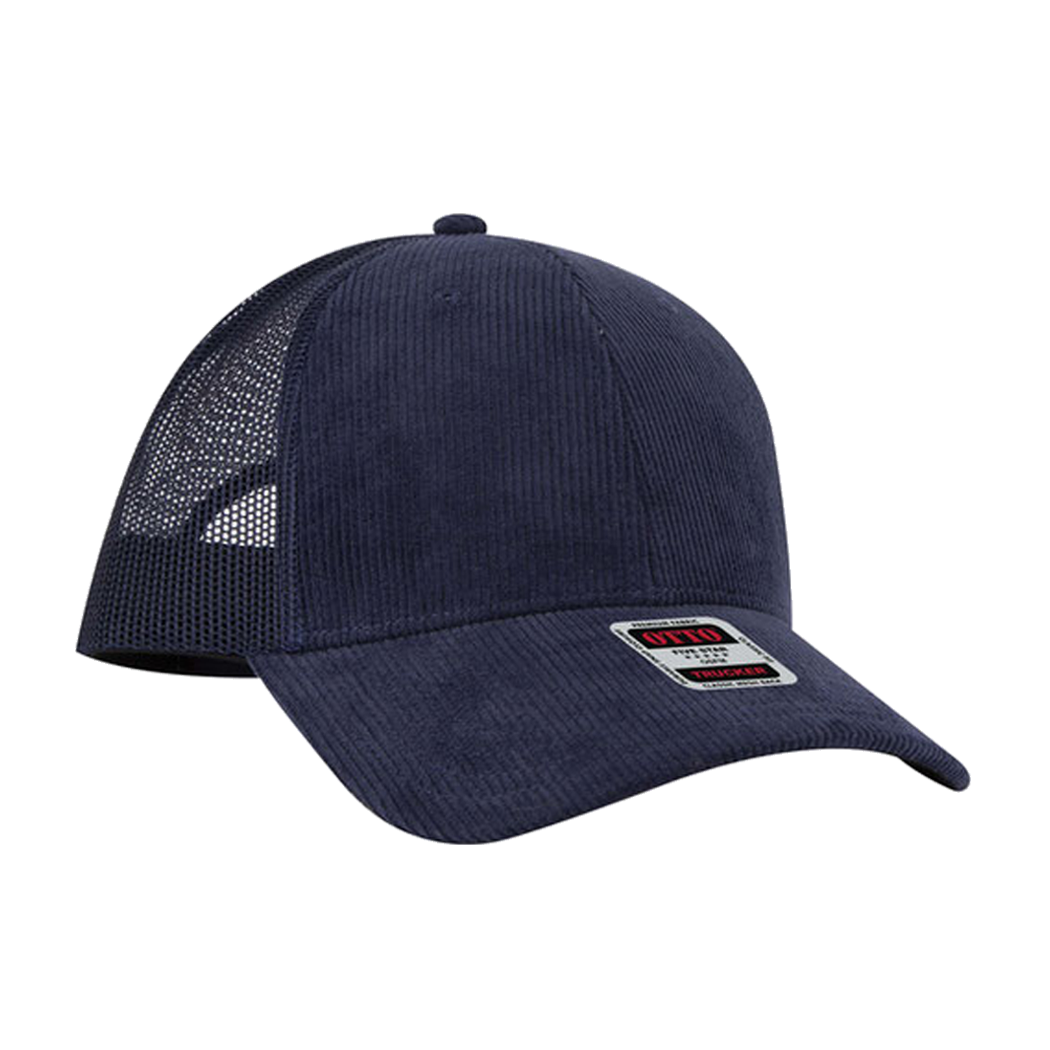 Corduroy Twill 6 Panel Low Profile Mesh Back Trucker Hat