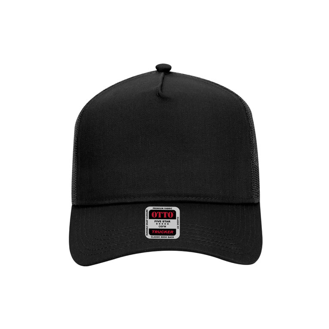 5 Panel Mid Profile Mesh Back Structured Trucker Hat