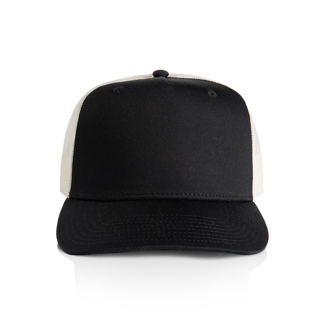 5-Panel High Profile Structured Stock Contrast Trucker Mesh Cap