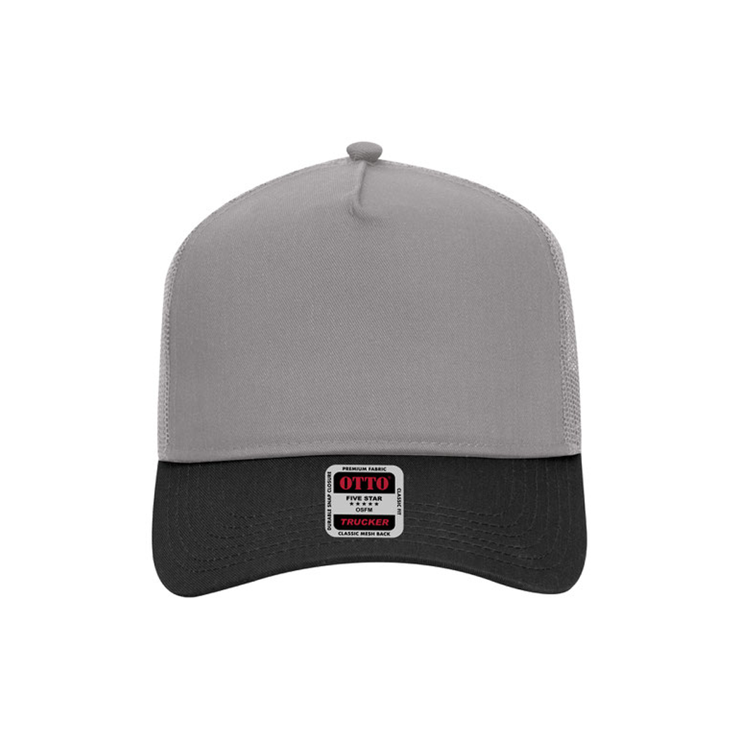 5 Panel Mid Profile Mesh Back Structured Trucker Hat