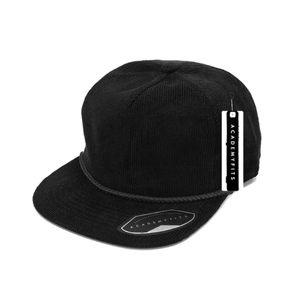 Corduroy Rope High Profile Flat Bill Snapback Hat