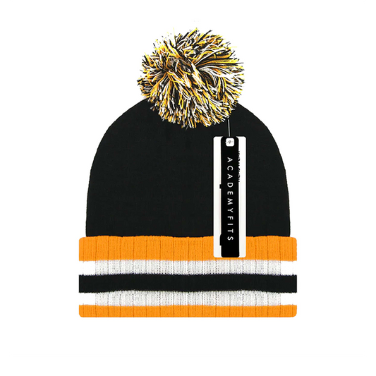 9" Striped Pom Beanie