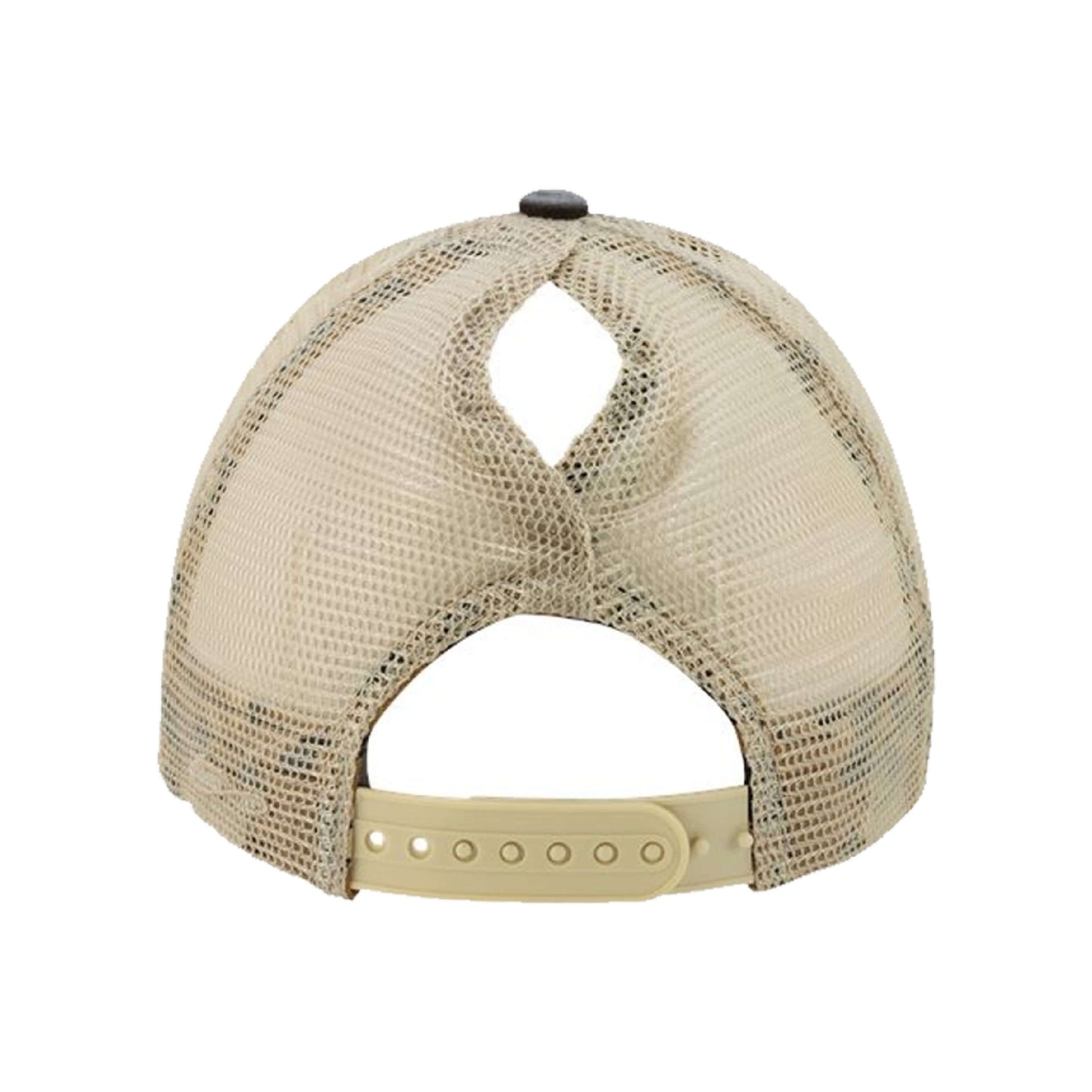 Women's Washed Pattern Undervisor Mesh-Back Ponytail Cap