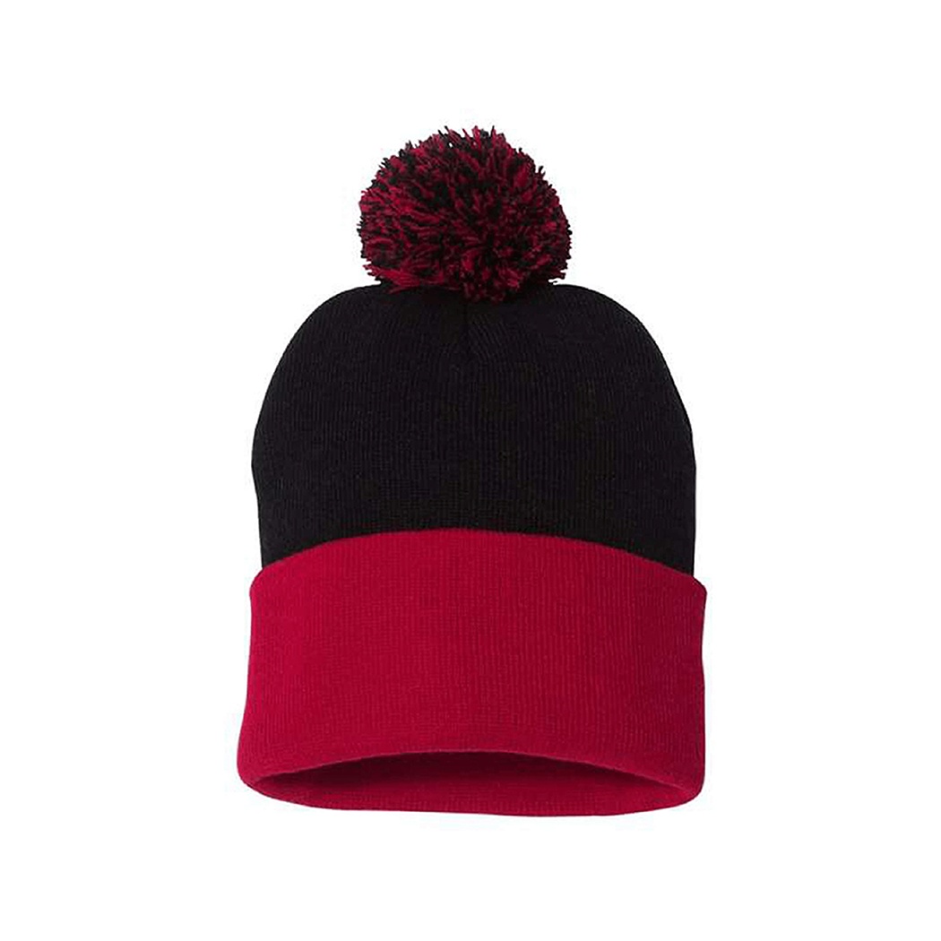 Pom Pom 12" Knit Cuffed Beanie