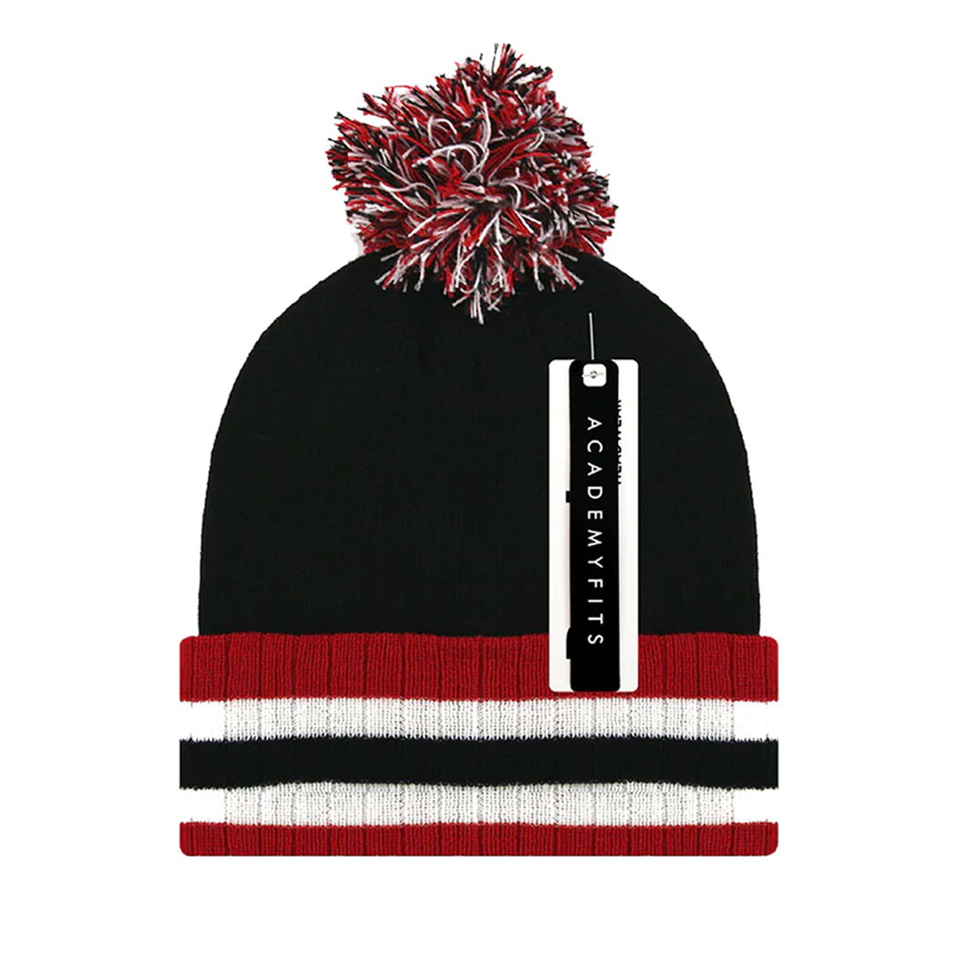 9" Striped Pom Beanie