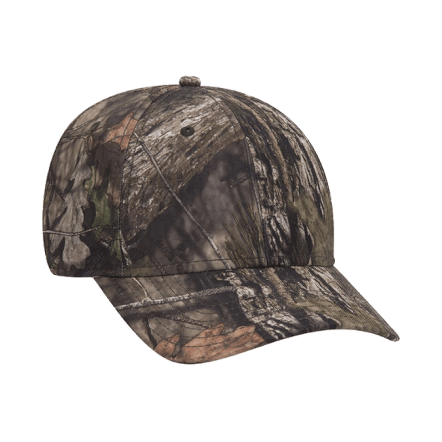 Mossy Oak Camouflage 6 Panel Low Profile Polyester Twill Velcro Cap