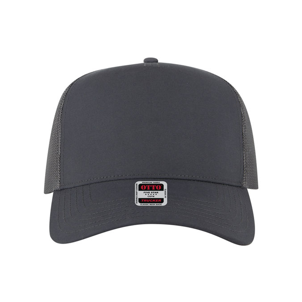 5 Panel Mid Profile Mesh Back Structured Trucker Hat