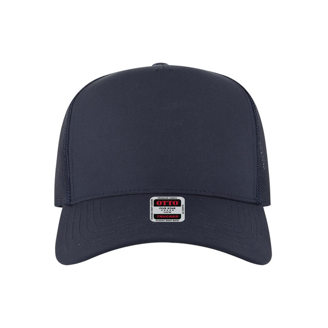 5 Panel Mid Profile Mesh Back Structured Trucker Hat