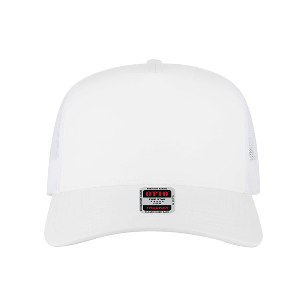 5 Panel Mid Profile Mesh Back Structured Trucker Hat