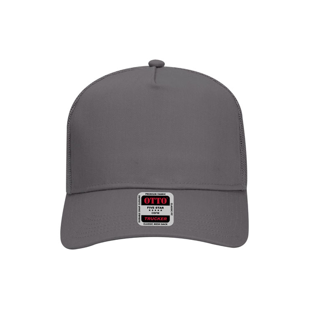 5 Panel Mid Profile Mesh Back Structured Trucker Hat