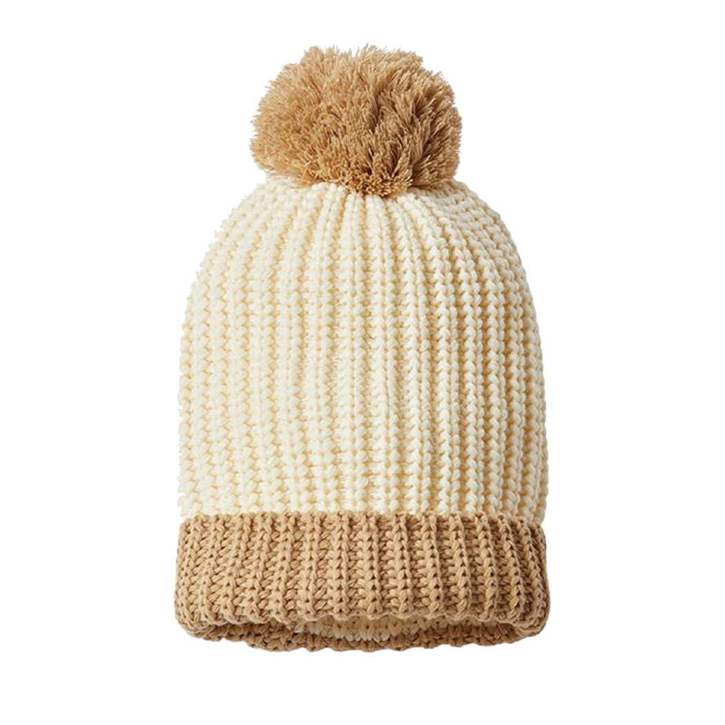 Richardson Chunky Cable Knit Beanie w/ Cuff & Pom