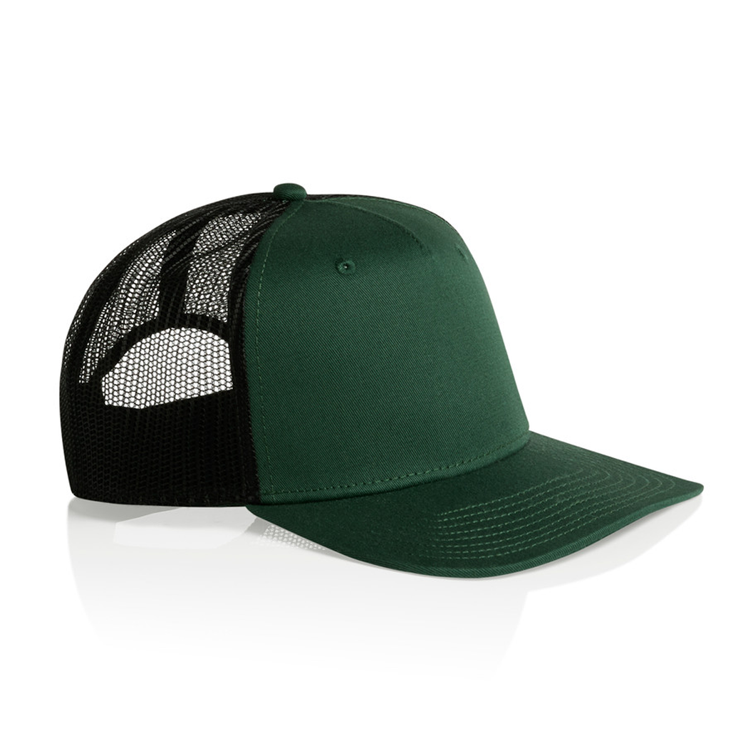 5-Panel High Profile Structured Stock Contrast Trucker Mesh Cap