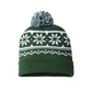 USA Made 12" Snowflake Knit Pom Beanie