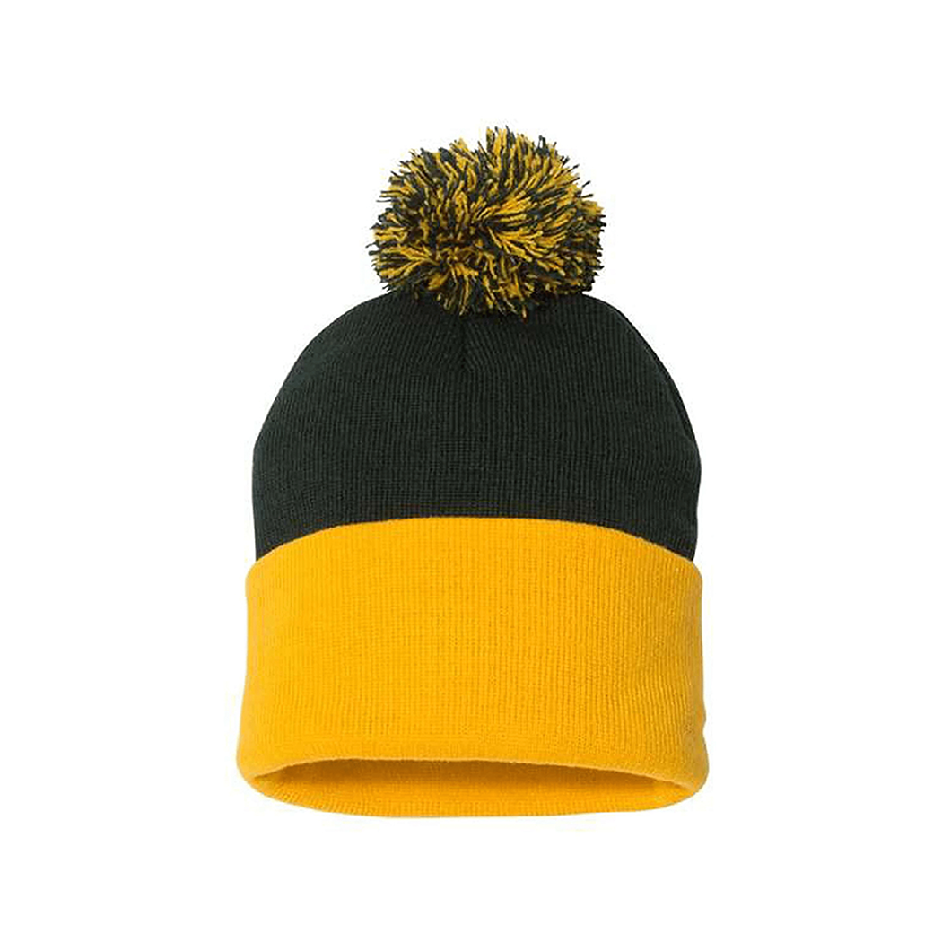 Pom Pom 12" Knit Cuffed Beanie