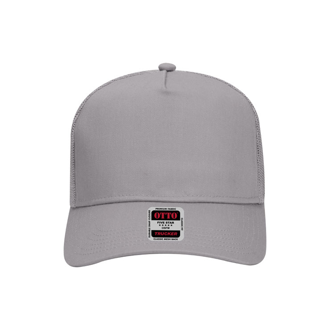 5 Panel Mid Profile Mesh Back Structured Trucker Hat