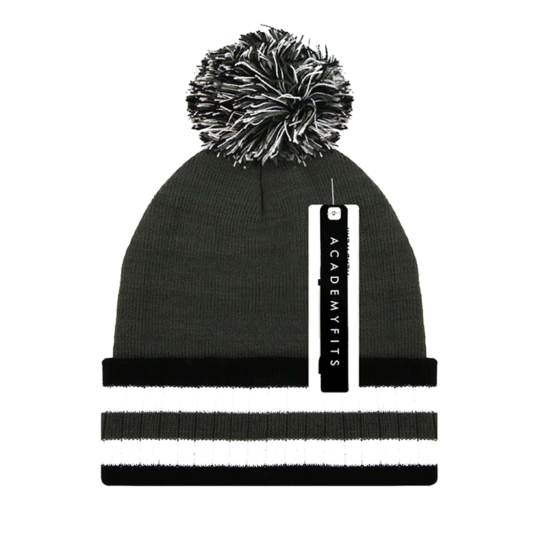 9" Striped Pom Beanie