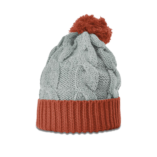 Richardson Chunk Twist Knit Beanie w/ Cuff & Pom