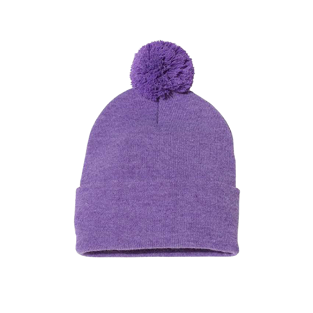 Pom Pom 12" Knit Cuffed Beanie