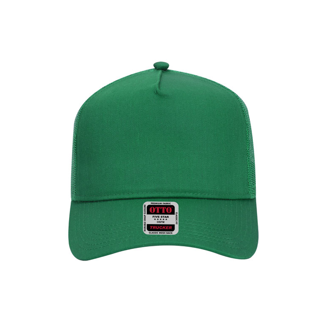 5 Panel Mid Profile Mesh Back Structured Trucker Hat