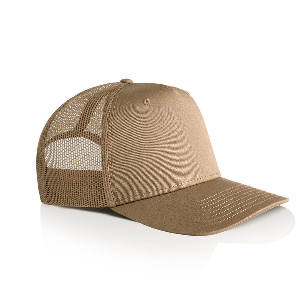 5-Panel Structured Stock Cotton Trucker Mesh Cap