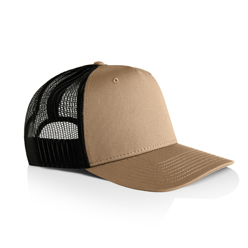 5-Panel High Profile Structured Stock Contrast Trucker Mesh Cap