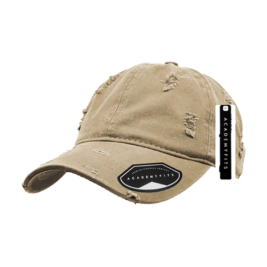 Distressed Cotton Buckle Strapback Dad Hat