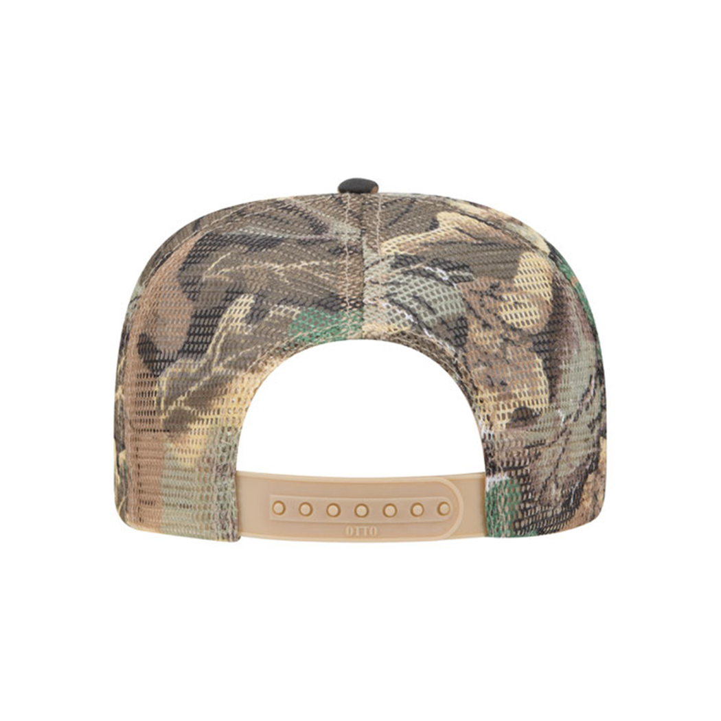 Camouflage 5 Panel Mid Crown Mesh Back Trucker Hat