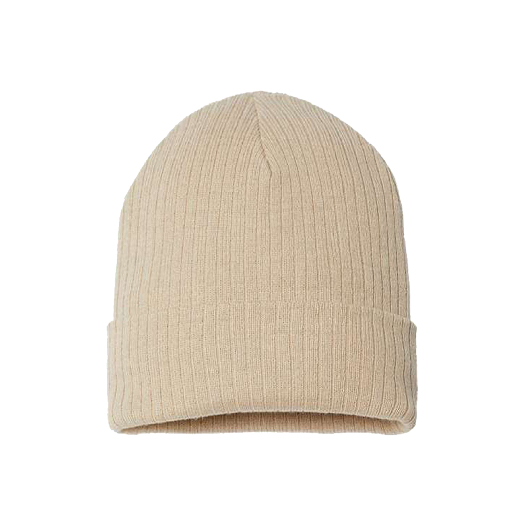 Sustainable Narrow Rib Knit Cuffed Beanie