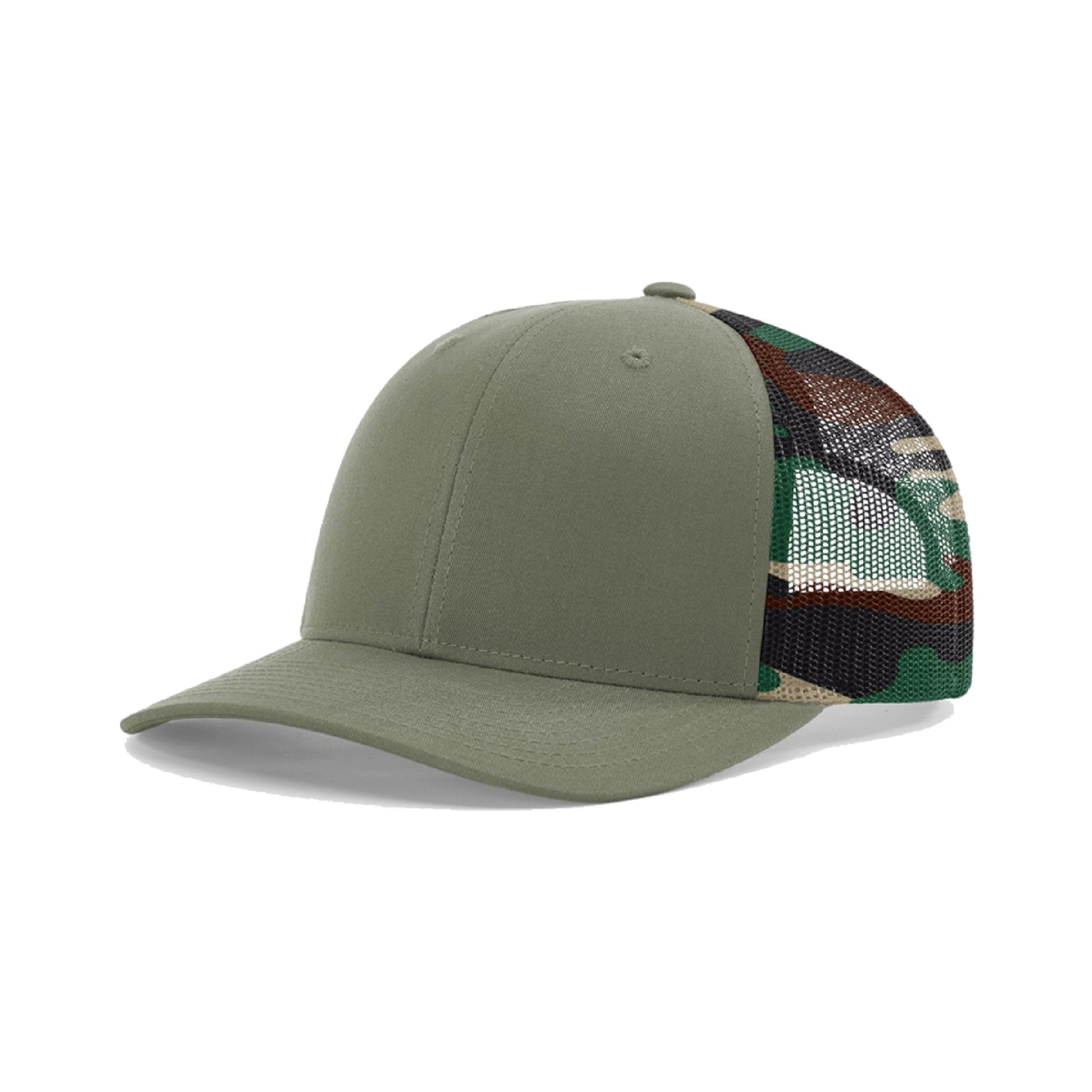 Richardson 112PM Printed Mesh-Back Trucker Cap - Loden Green Camo