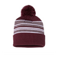 12" Striped Pom-Pom Cuffed Beanie