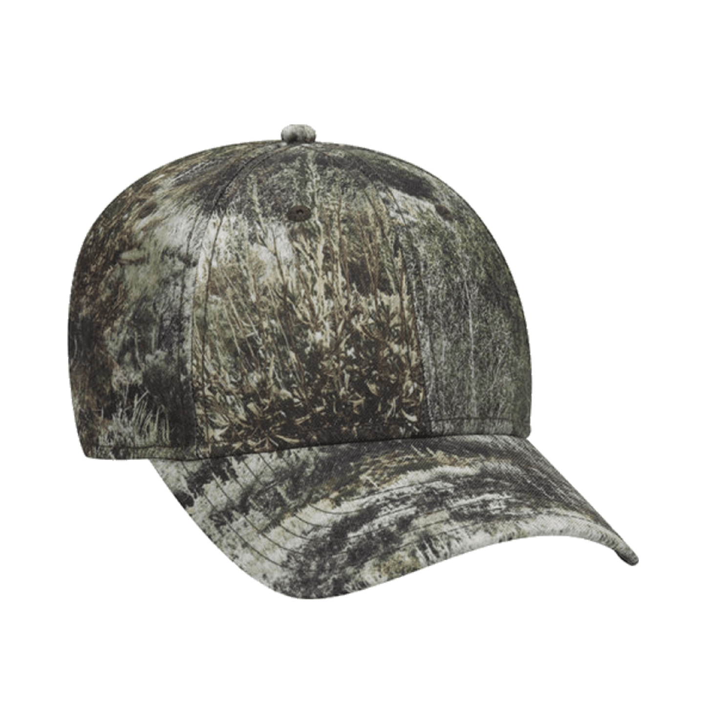 Mossy Oak Camouflage 6 Panel Low Profile Polyester Twill Velcro Cap