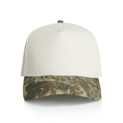 5 Panel High Profile Frame Two-Tone Camo Cap