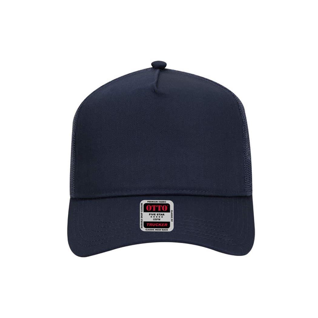 5 Panel Mid Profile Mesh Back Structured Trucker Hat