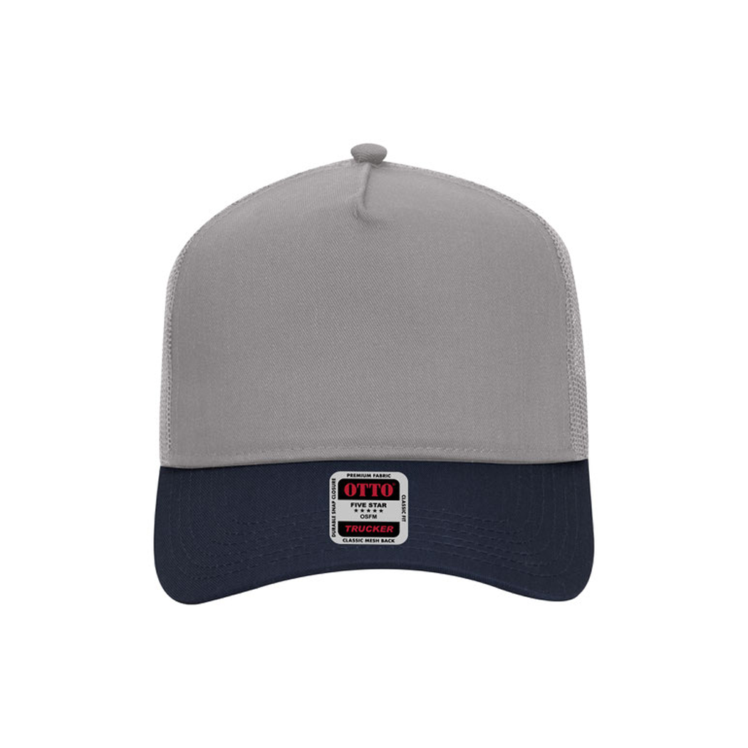 5 Panel Mid Profile Mesh Back Structured Trucker Hat