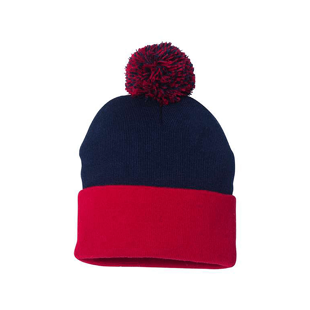 Pom Pom 12" Knit Cuffed Beanie