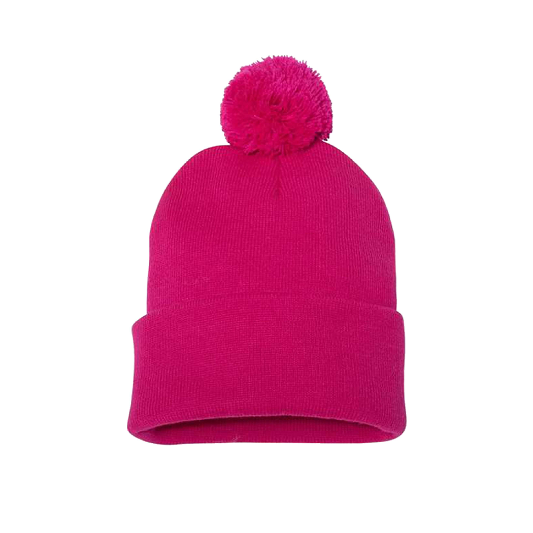 Pom Pom 12" Knit Cuffed Beanie