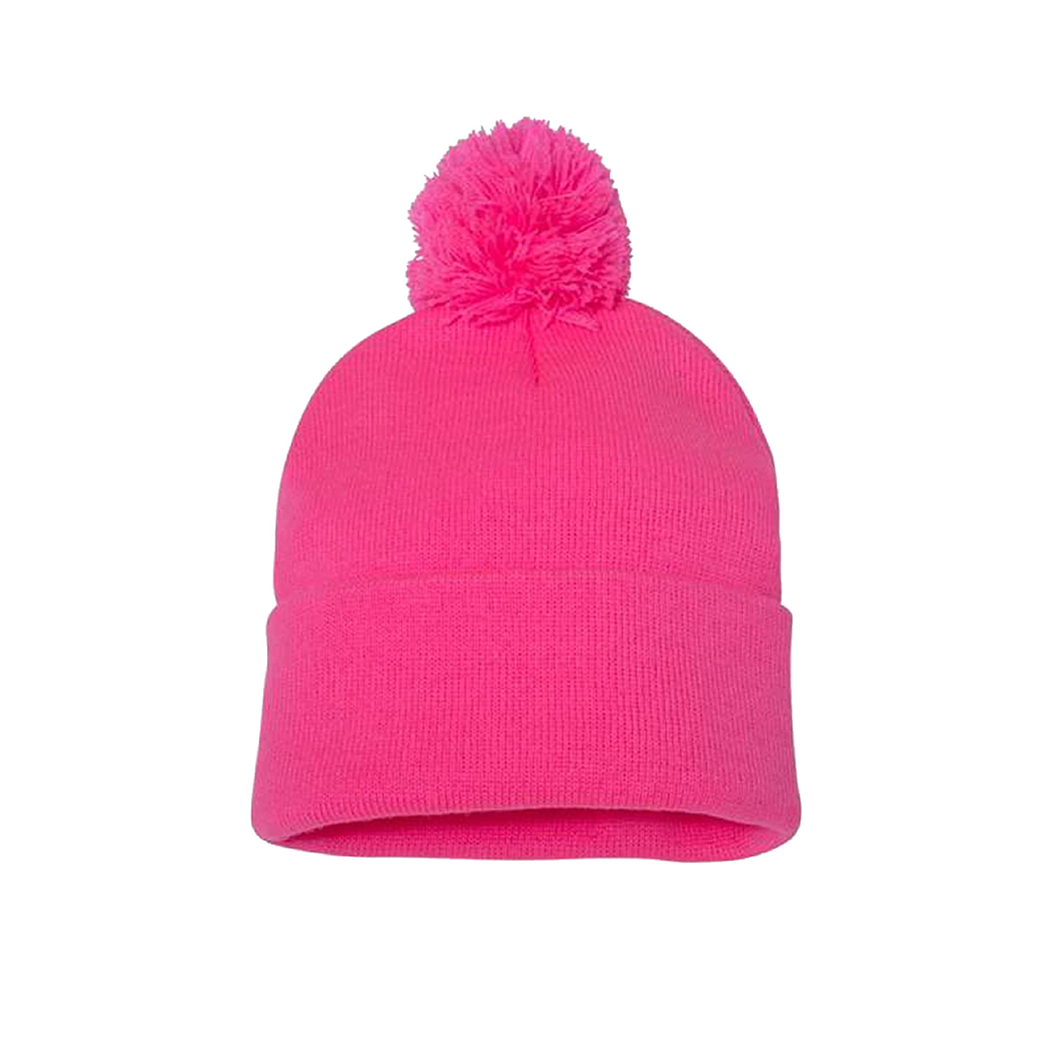 Pom Pom 12" Knit Cuffed Beanie