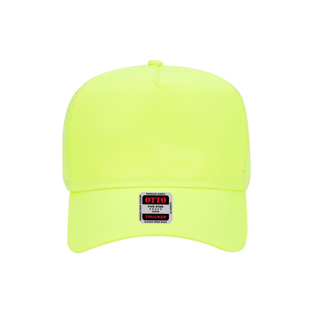 5 Panel Mid Profile Mesh Back Structured Trucker Hat