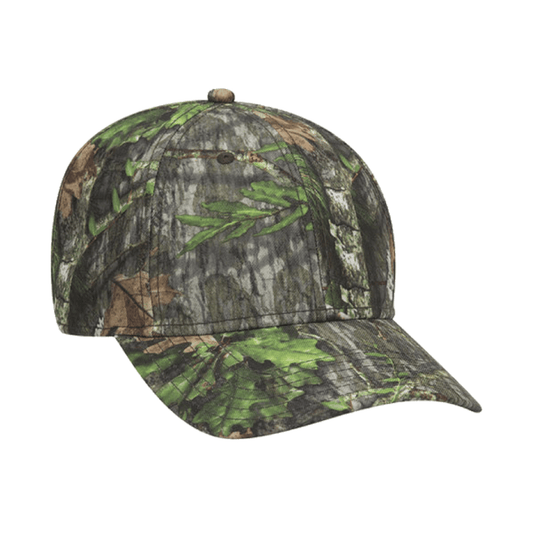 Mossy Oak Camouflage 6 Panel Low Profile Polyester Twill Velcro Cap