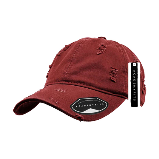 Distressed Cotton Buckle Strapback Dad Hat